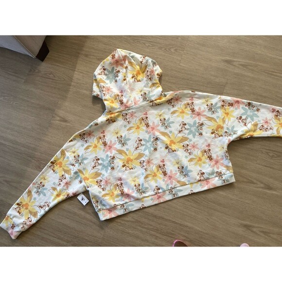 NWT Disney Parks MINNIE MOUSE Beach Theme Palm Tree Cropped Hoodie Women‘s XL - Picture 4 of 8